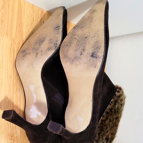 LIZA Chocolate Suede Booties - Picture 8 of 10